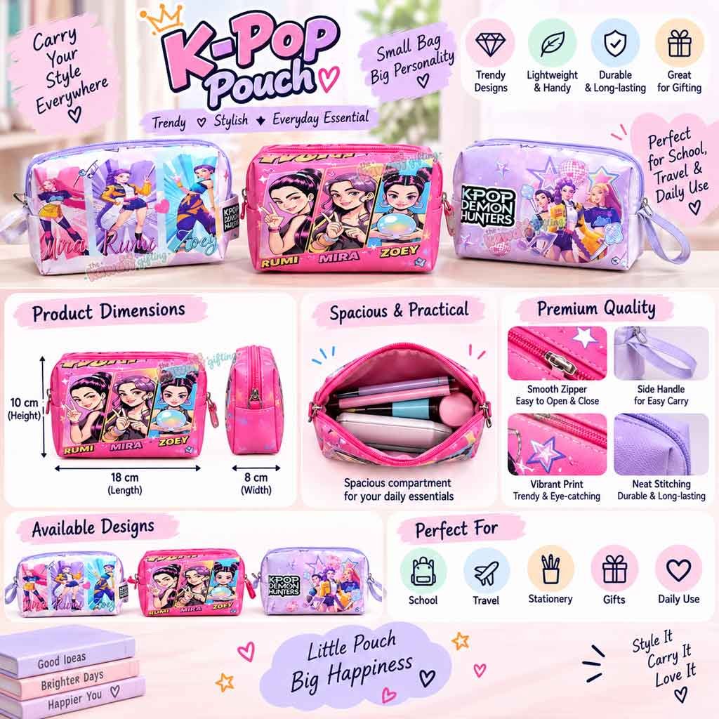Huntrix K-Pop Pencil Pouch | pencil case| stationery pouch