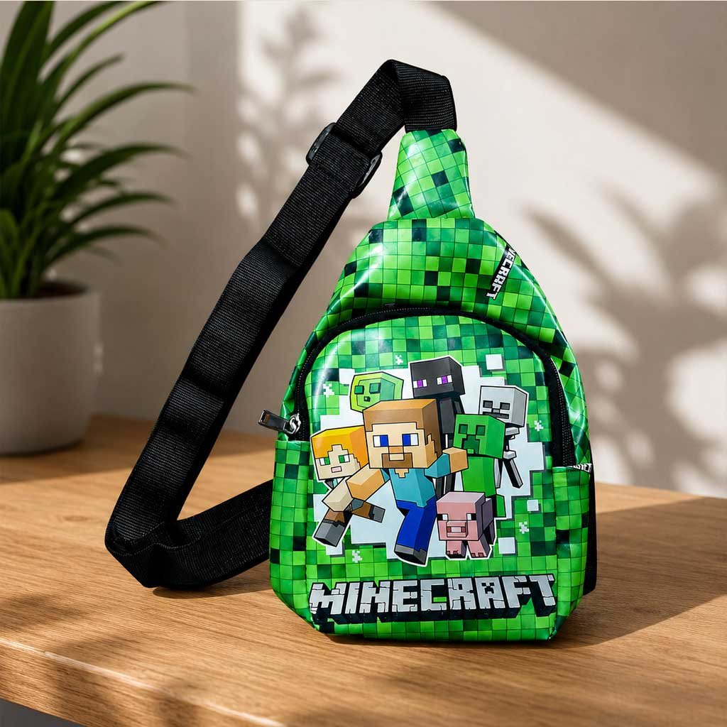 Minecraft Themed Chest Bag|chest sling bag |front bag sling bag| chest bag |front bag|cartoon bags