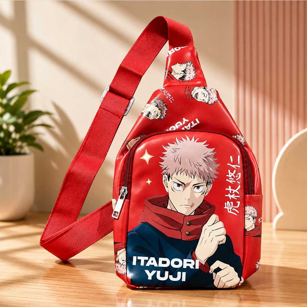 Yuji Themed Chest Bag| chest sling bag |front bag chest bag| chest pouch|front bag|cartoon bags