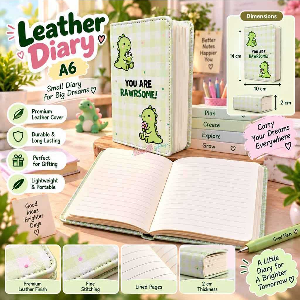 Leather Diary | Cute Journal | A6 Diary