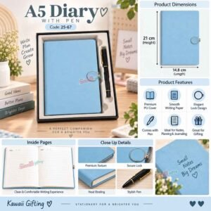 Diary with pen | A5 Diary | Journal