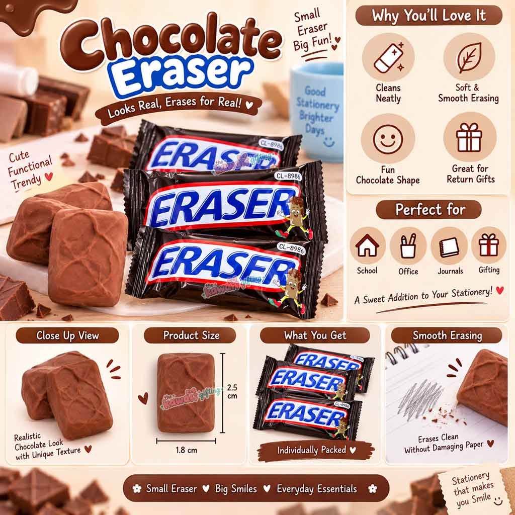 Rubber Eraser | Chocolate Eraser | Cute Eraser