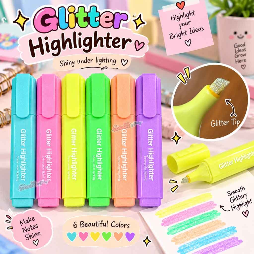 Highlighter pen set | Glitter Highlighter | pen highlighter
