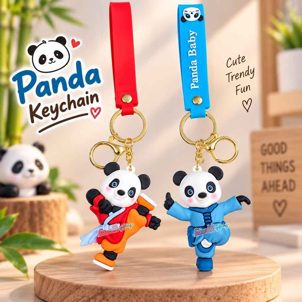 Panda Keychain | Cute keychain | Rubber Keychain